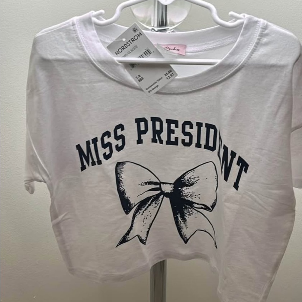 Nordstrom White 'Miss President' Kids Tee